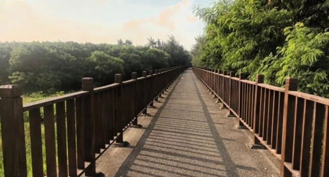 台南鯤鯓海堤步道漆黑將裝太陽燈照明
