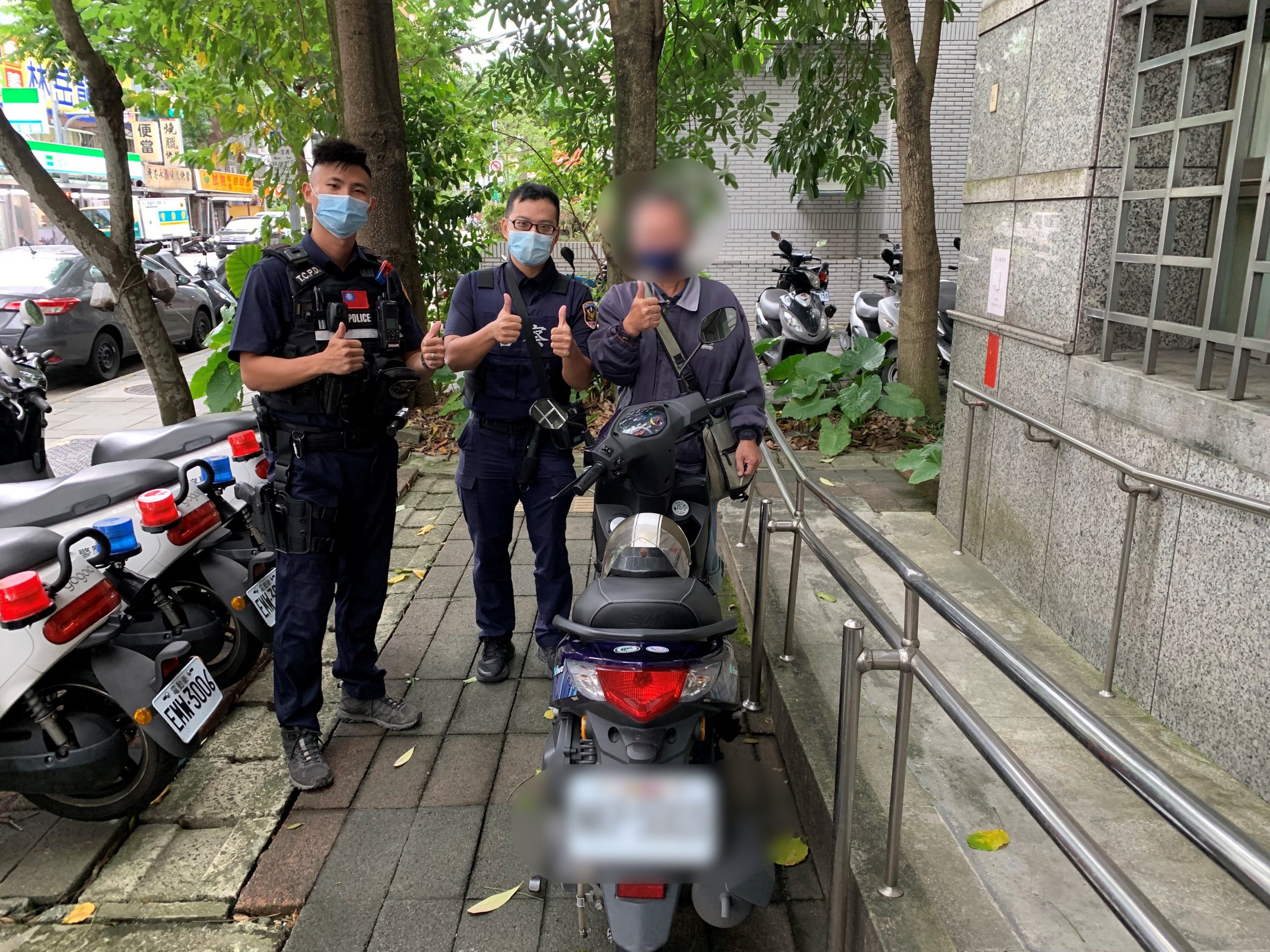 圖:警協助尋獲所停放機車
