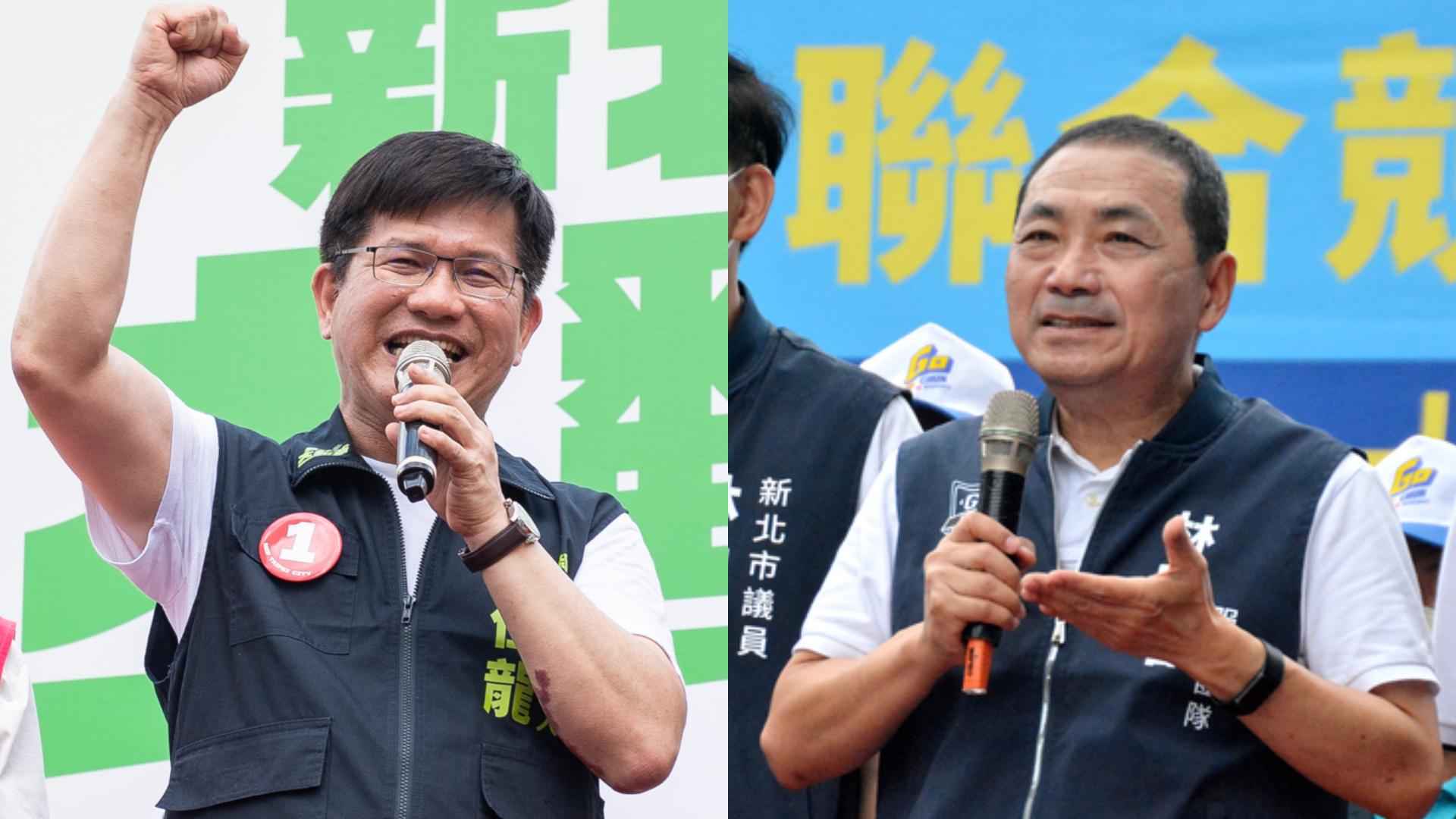 新北市選委會將在11月14日舉辦市長候選人辯論式公辦政見發表會,侯友宜(右)與林佳龍首度面對面直球對決。合成圖片/翻攝臉書、中央社