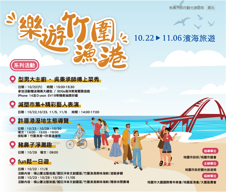 樂遊竹圍漁港 11/6前一起來體驗桃園濱海之美