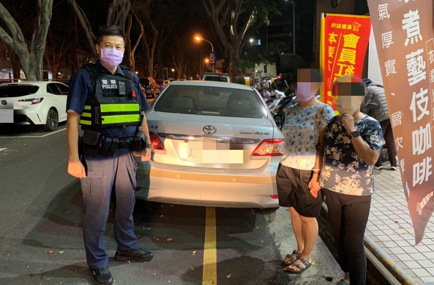▲員警調閱監視器比對行車軌跡,10分鐘內尋獲邱女愛車 (圖/台中市警察局 提供)