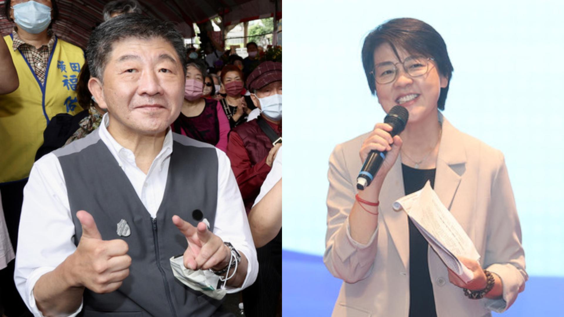 陳時中昨批黃珊珊寄生民眾黨,黃珊珊今回嗆陳時中品格比不上王世堅。合成照片/中央社