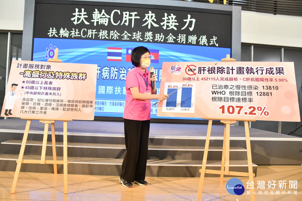 扶輪社C肝根除獎助金捐贈活動。圖/彰化縣政府提供