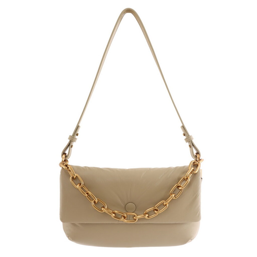CHARLES & KEITH Zadie 鍊條枕頭包-灰褐色 原價1,990元 特價1,111元