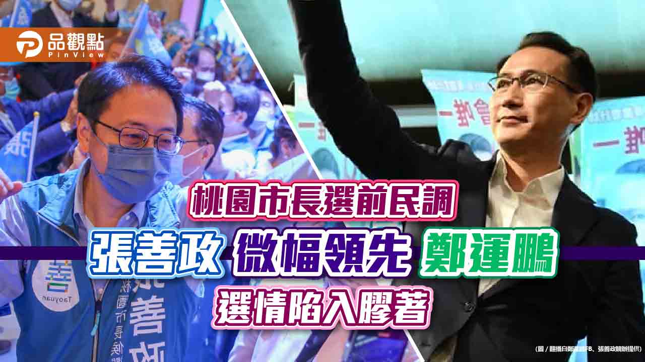 桃園市長選前民調 張善政微幅領先鄭運鵬 選情陷入膠著|政治