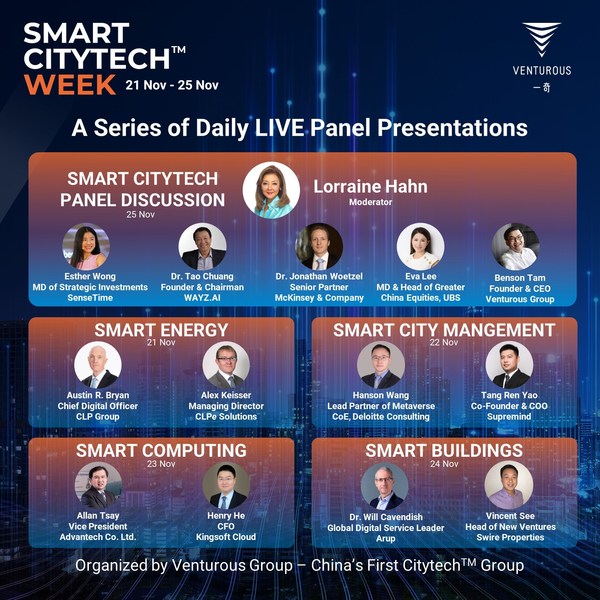 Venturous Group's Smart Citytech™ Week brings together industry experts from the tech and investment communities Venturous Group's Smart Citytech™ Week brings together industry experts from the tech and investment communities