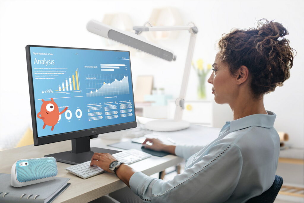 BenQ居家學習三寶-護眼軟體+共讀檯燈+語言學習喇叭