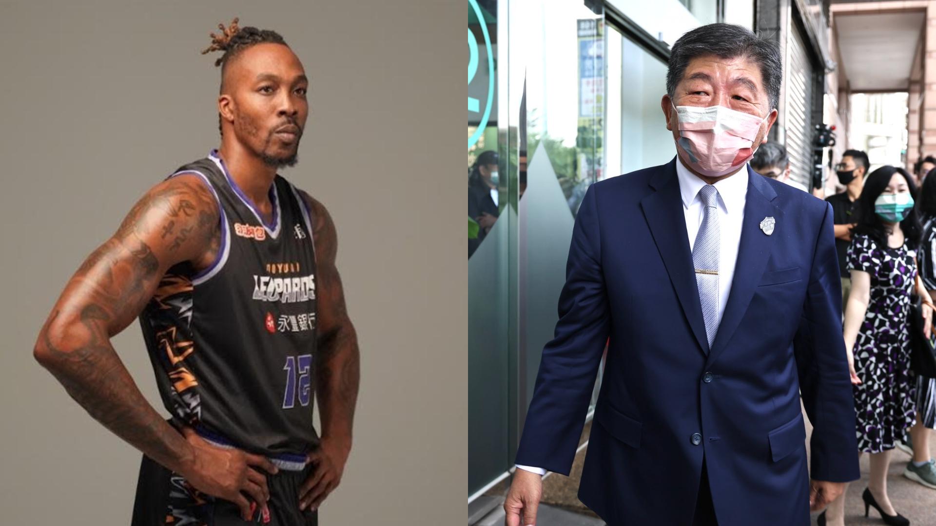 陳時中日前在節目訪談中,一句前NBA球星「魔獸」霍華德(Dwight Howard)球衣12號跟自己號次相同「可能他想蹭我熱度」惹來外界批評。左翻攝T1雲豹、右林啟弘攝