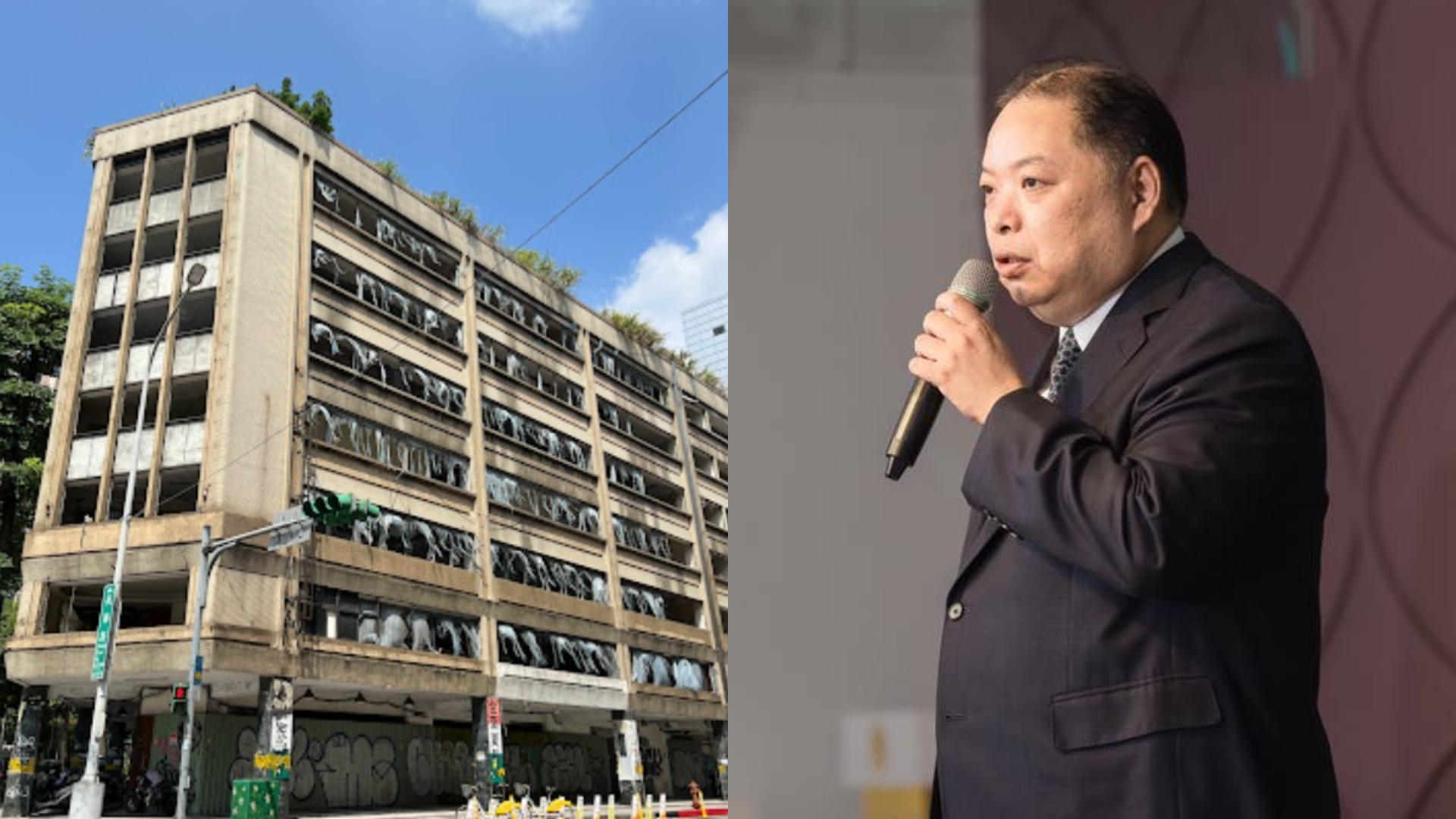 黃承國被指控3次介入台北市精華地段、荒廢44年的中泰花園廣場都更。翻攝翻攝Google Map、臉書