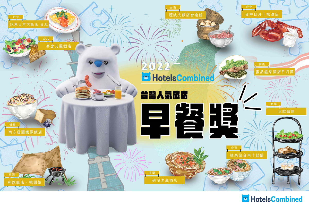 2022 HotelsCombined 台灣人氣旅宿早餐獎