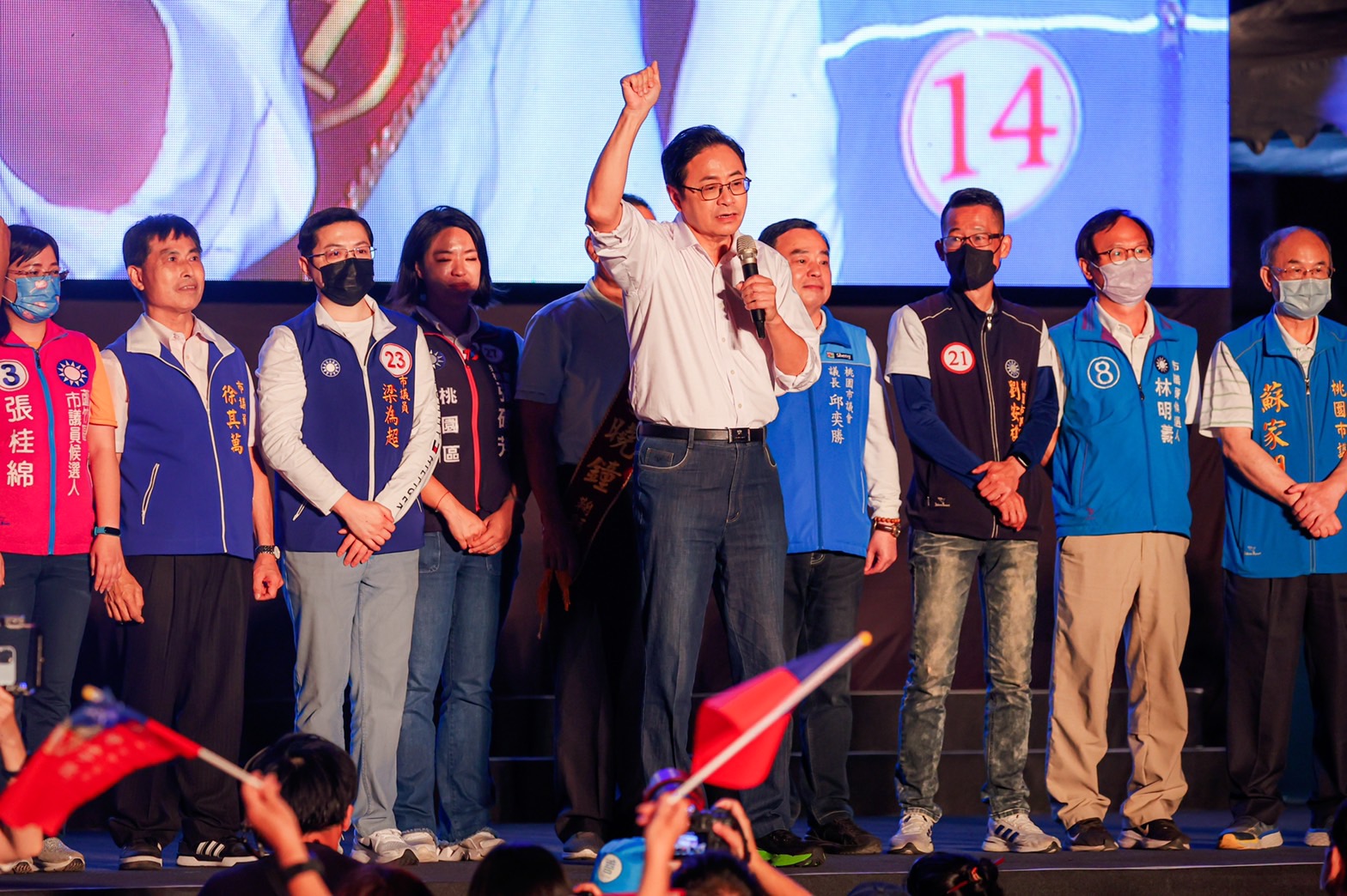 圖片說明:張善政呼籲選民支持國民黨提名候選人,1126下架民進黨。(圖/張競辦提供)