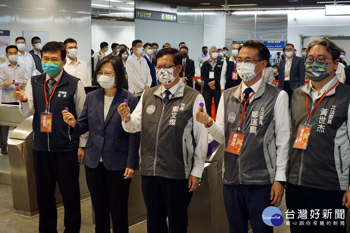 蔡英文總統視察「桃園機場捷運延伸線A22站」。<br /><br />