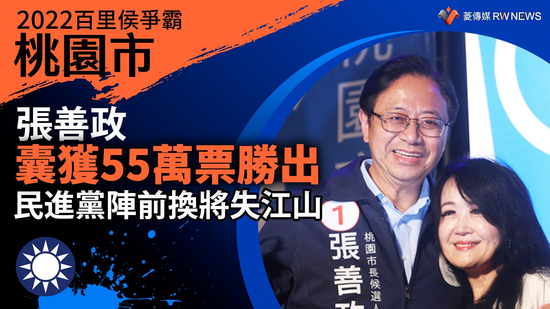 2022桃園市長百里侯爭霸/張善政囊獲55萬票勝出 民進黨陣前換將失江山
