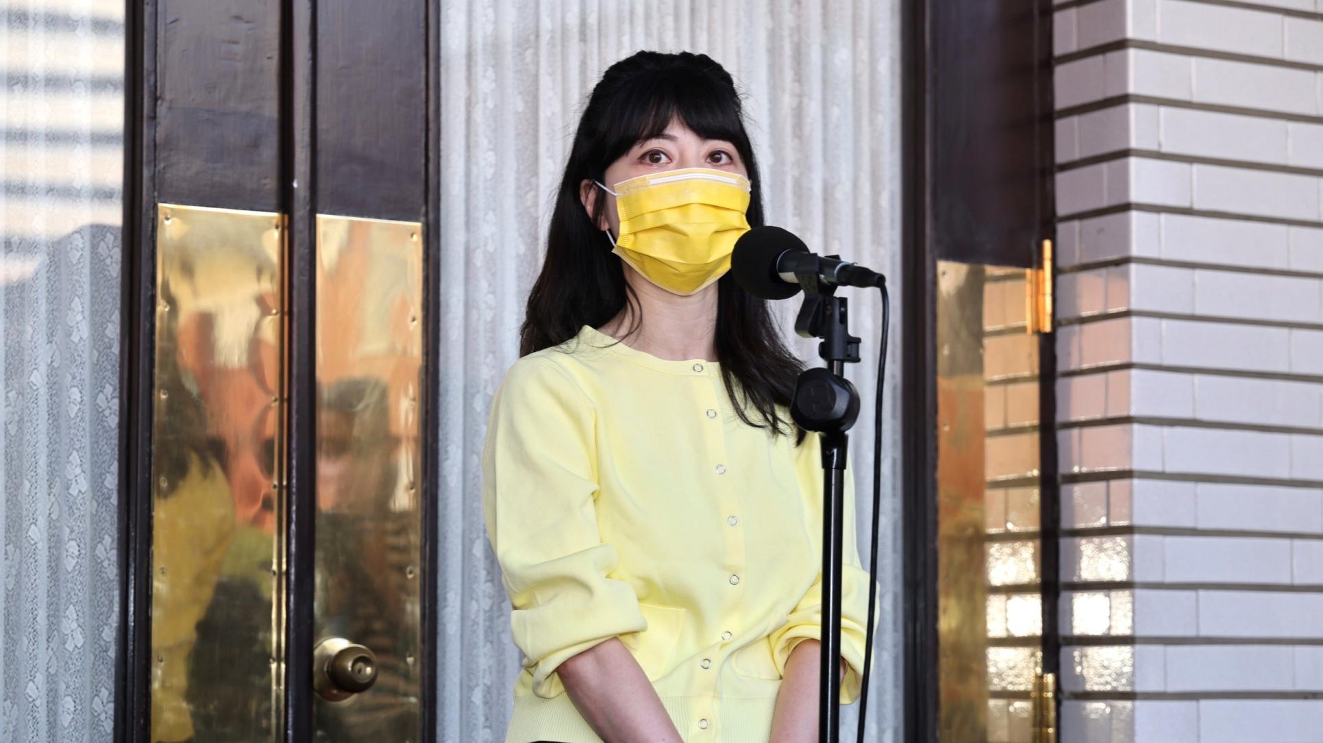 高嘉瑜今上午受訪強調,網路上動不動出征,讓大家不敢講話。林啟弘攝