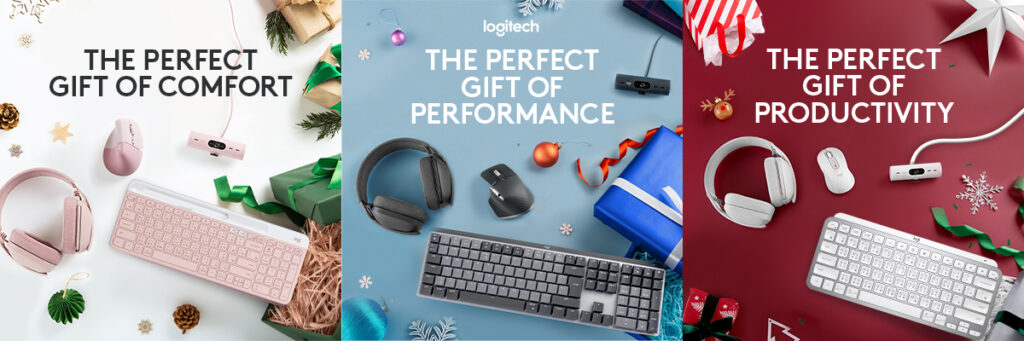 Logitech商務系列旗下有多樣化的個人協作設備組合，隨心選擇，滿足送禮者多樣化的需求。