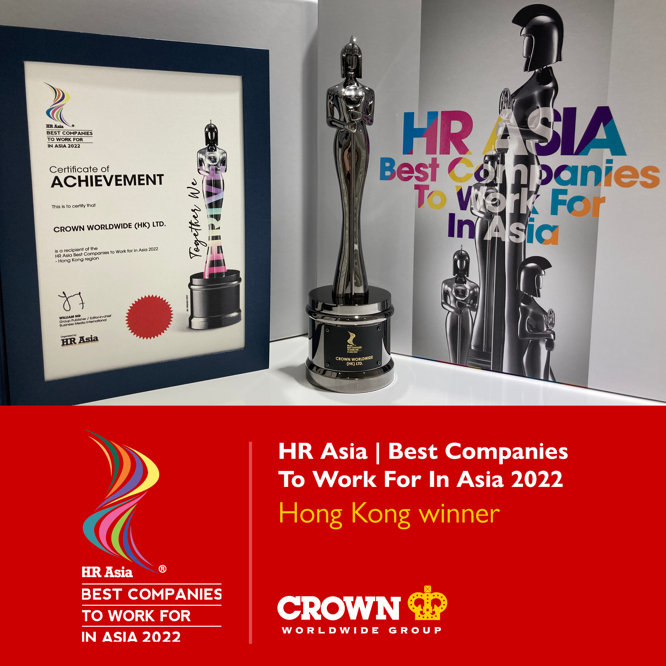 香港嘉栢環球集團榮獲 2022 年HR ASIA亞洲最佳僱主獎