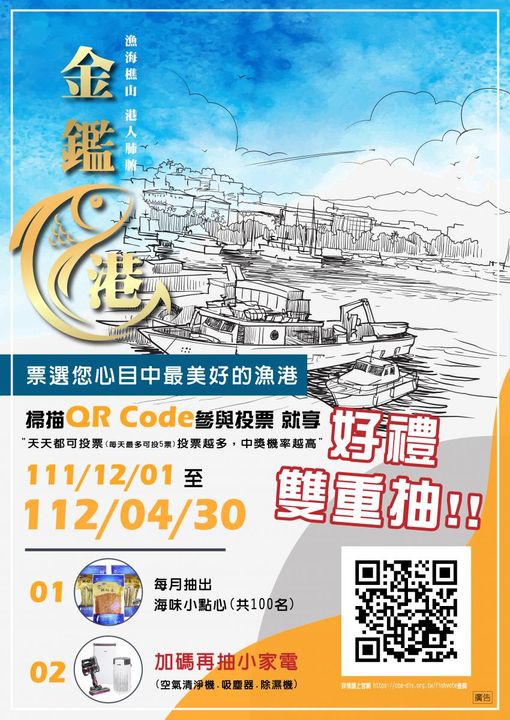 票選拿好禮!「金鑑漁港」評鑑全民來投票