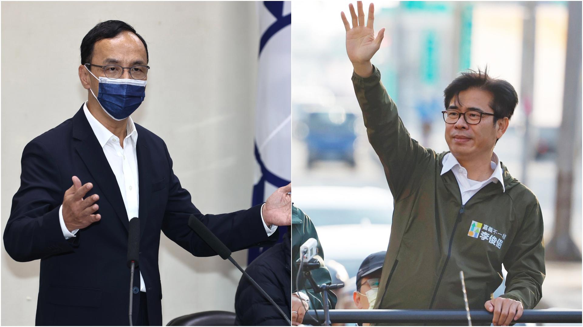 陳其邁呼籲國民黨響應正副議長排黑,朱立倫反酸國民黨排黑更嚴格。林啟弘攝、翻攝陳其邁臉書
