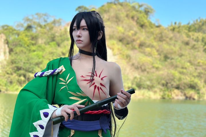 臺南龍崎的牛埔農塘吸引COSPLAY族群前來拍照取景。 圖:西拉雅國家風景區管理處/提供