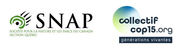 SNAP Québec 和 Collectif COP15 標誌 SNAP Québec 和 Collectif COP15 標誌