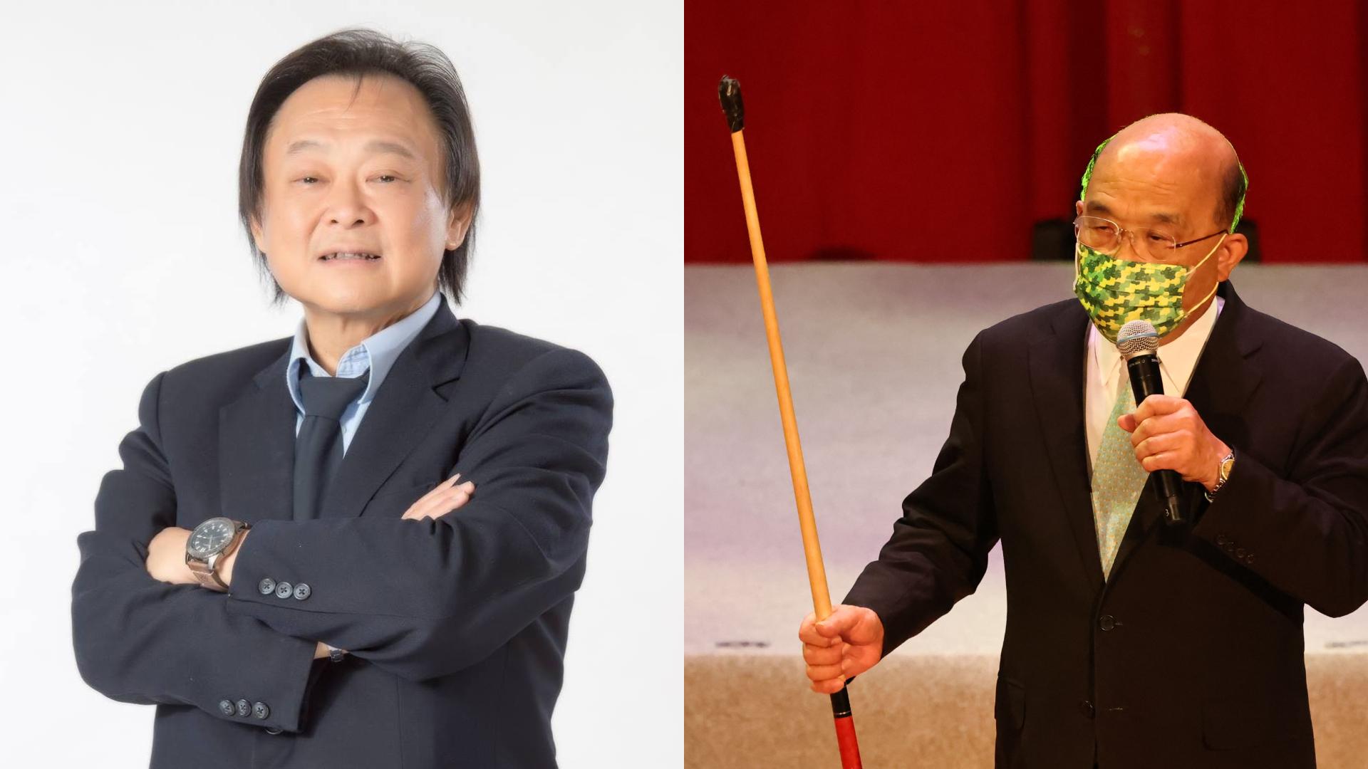 王世堅(左)9日表示,蘇貞昌應「下台負責」,並順便帶走那根撞球桿。翻攝王世堅臉書、資料照片/林啟弘攝