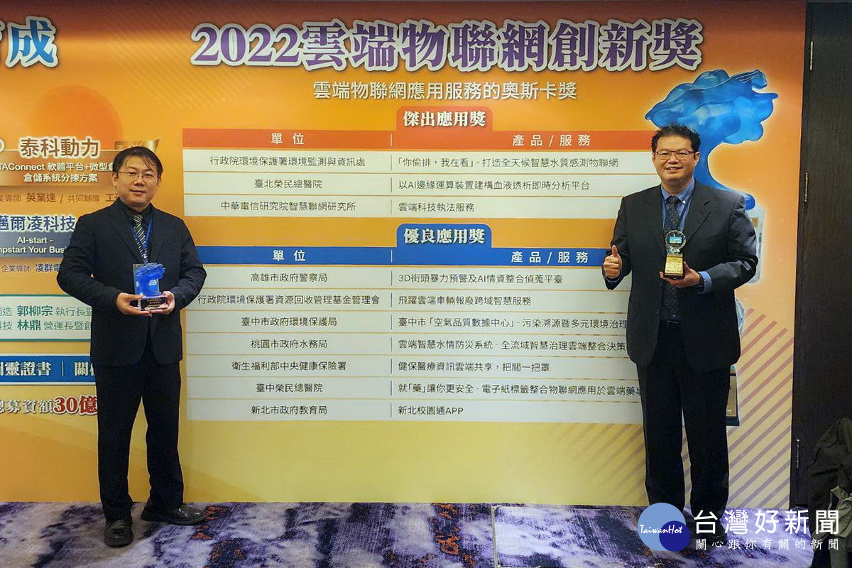 桃園市政府水務局再次締造紀錄,連續5年榮獲「雲端物聯網創新獎」。