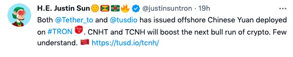 推出離岸人民幣穩定幣TCNH,TrueUSD和波場TRON的“快手式突圍”