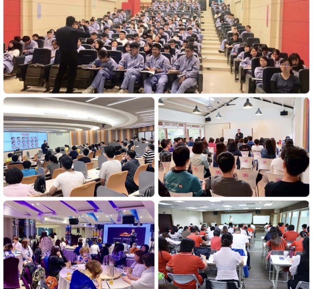 圖：《安東尼福新國際教育訓練學院》在學校和扶輪社演講，甚至在企業界創辦不少講座課程，都造成相當大的迴響。