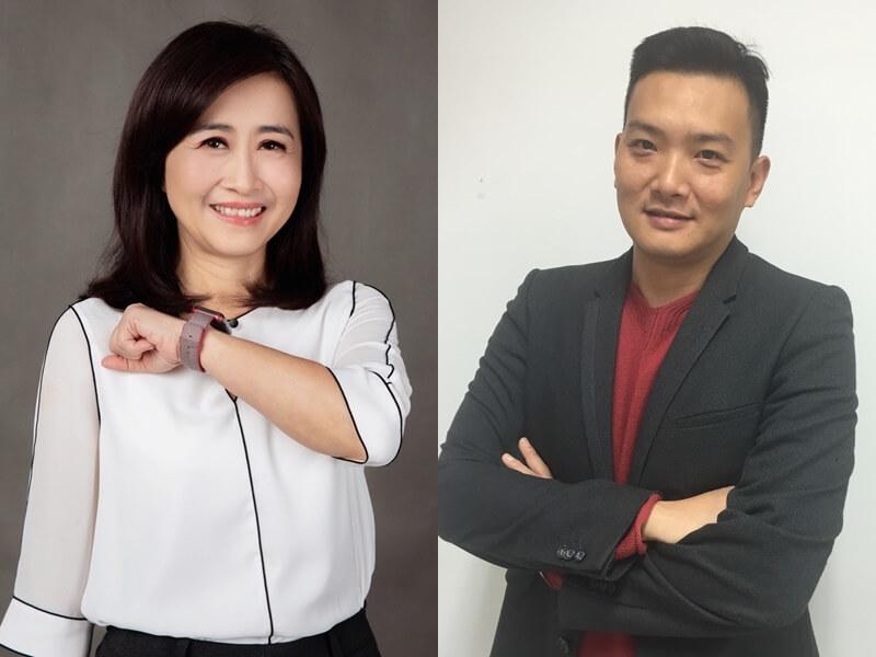 蔣萬安23日發布小內閣人事,競總總幹事林奕華(左)接副市長、政大教授俞振華(右)任研考會主委。蔣萬安辦公室提供