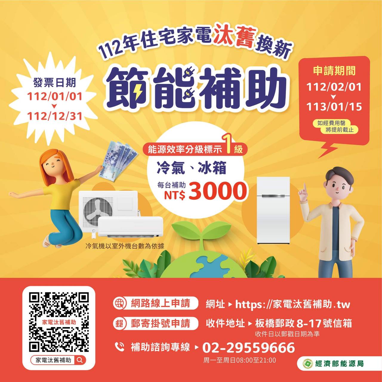 住宅家電汰舊換新補助出爐 補助每台3000元