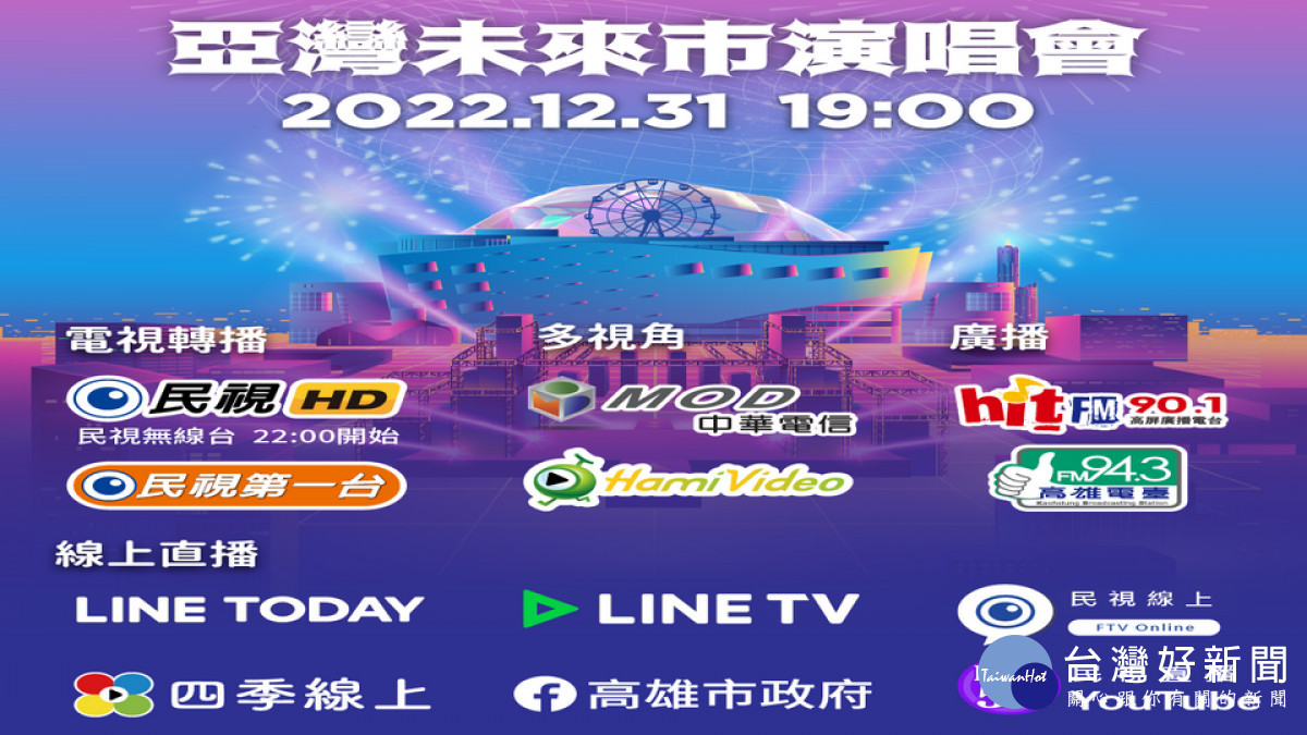 ▲2023高雄跨年《亞灣未來市演唱會》強勢回歸夢時代，用手機就可直看直播。