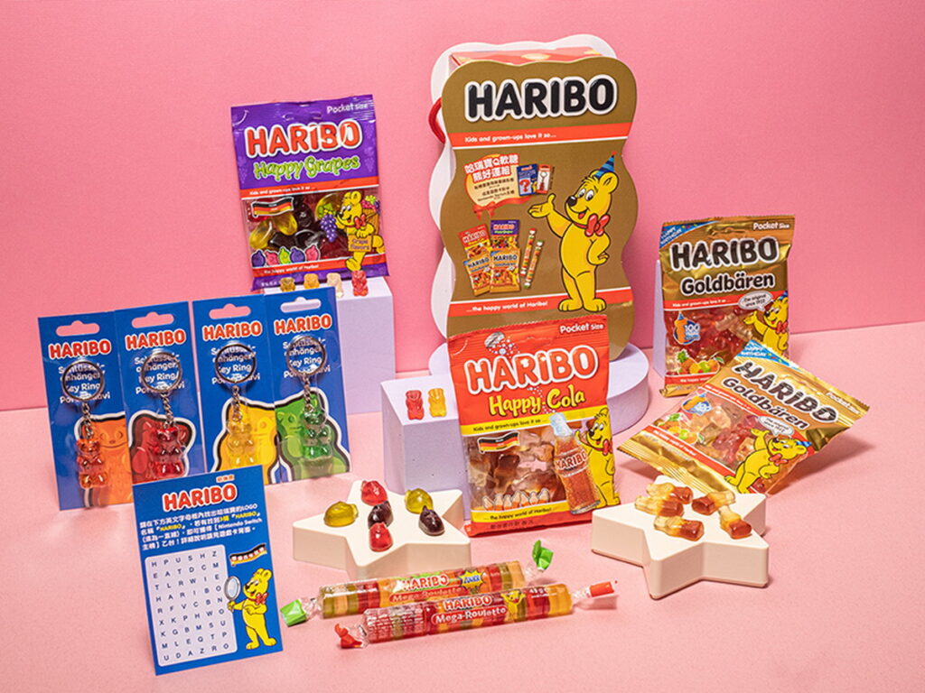 「HARIBO哈瑞寶Q軟糖熊好運組」+限量版「熊好運鑰匙圈」(4色)+「好運遊戲卡」