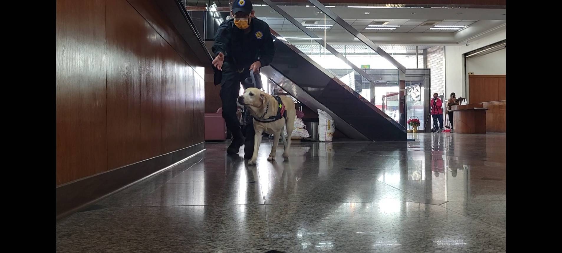 ▲ 警方出動Bobby與Pinky「防爆偵蒐」警犬,迅速找出爆裂物 (圖/台中霧峰分局 提供)