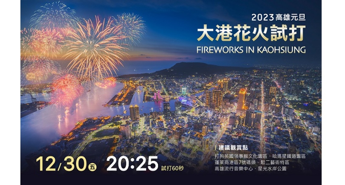 高雄跨年跨兩次!大港花火今晚搶先試打60秒