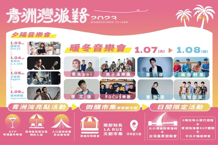 新年避冬之旅！南臺灣微醺音樂會 屏東大鵬灣重磅登場 