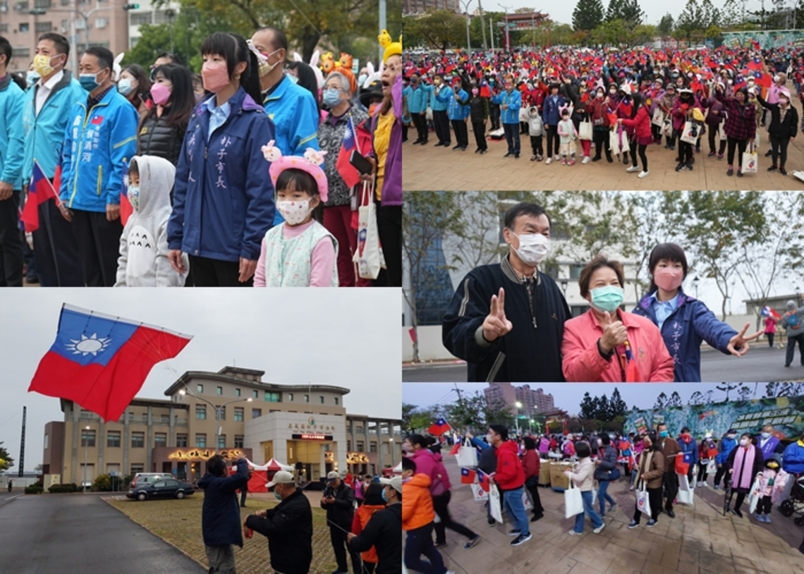 曾在玉山飛揚過巨大國旗風箏 2023年元旦也出現在朴子市升旗典禮上空