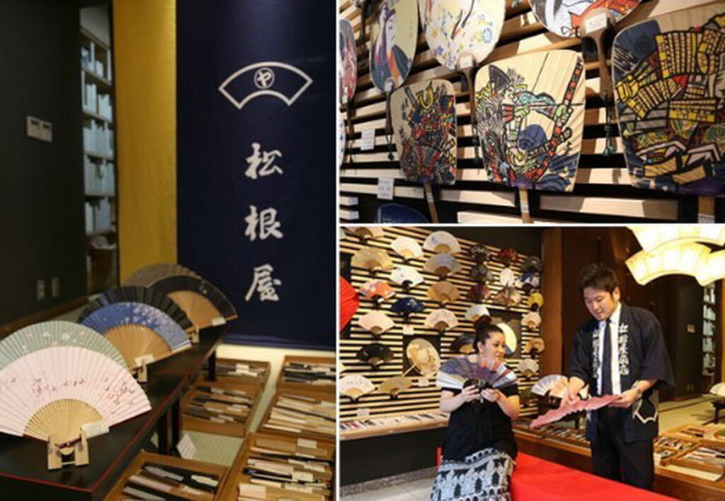 一入店內,隨即可見琳瑯滿目且鮮豔亮麗的各式折扇與圓扇掛於牆上,品項之豐富令人感到興奮。(圖片來源:Ⓒ松根屋)