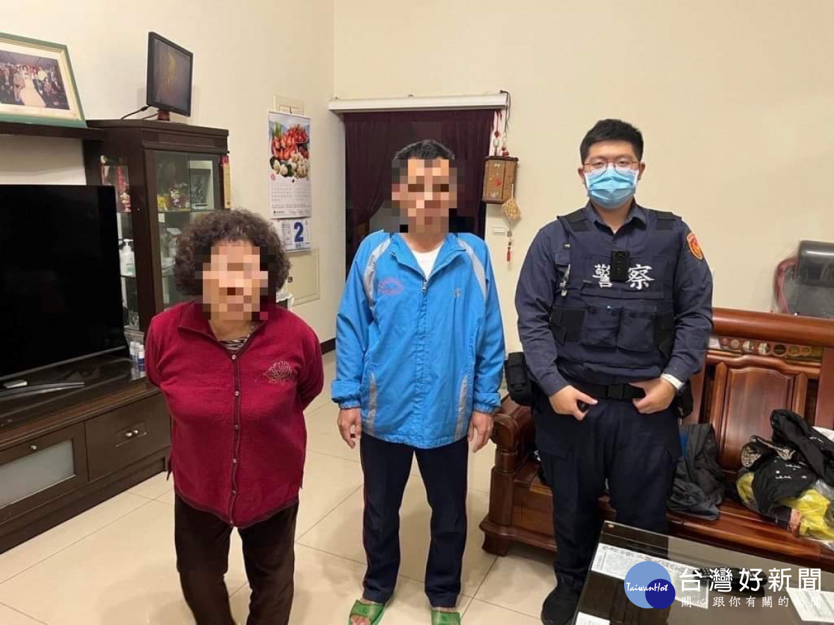 老嫗外出迷途失蹤，民雄警積極尋回助返家團聚/民雄警分局提供