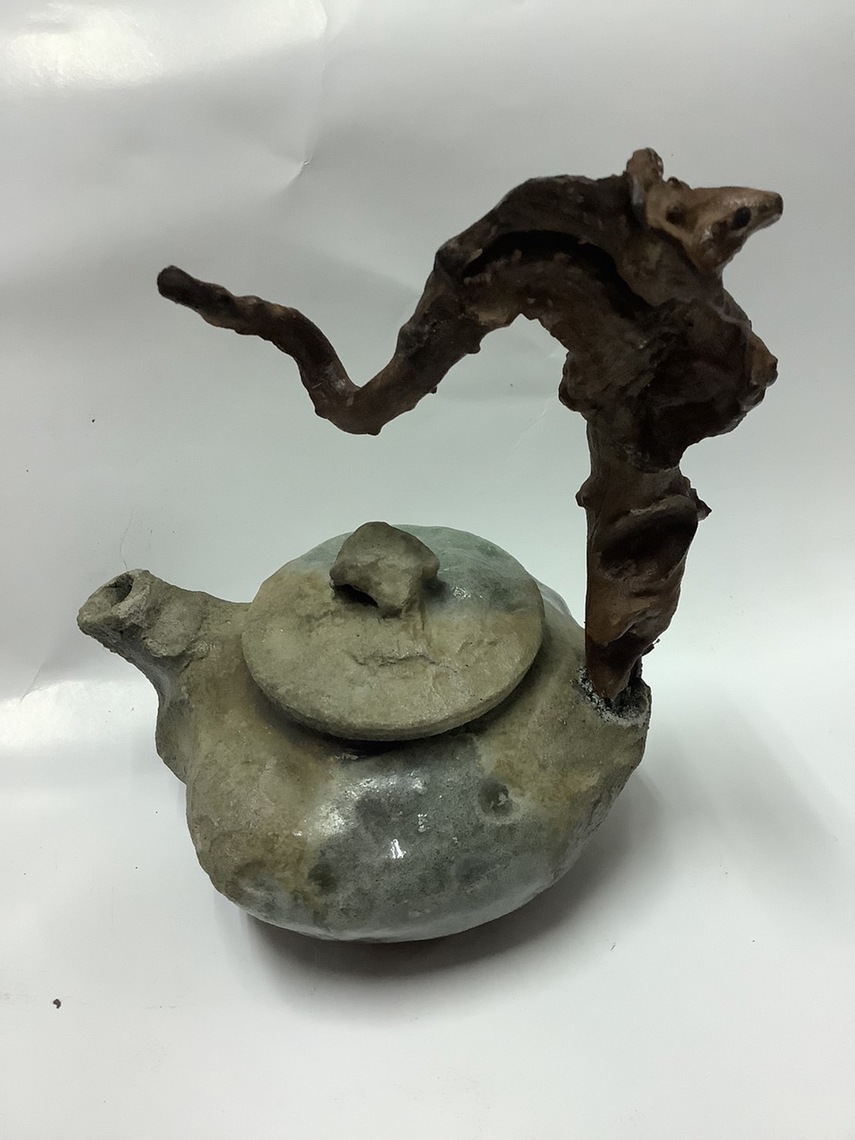 陶藝家鄭水圳大象茶壺,大象有形,巧奪天工