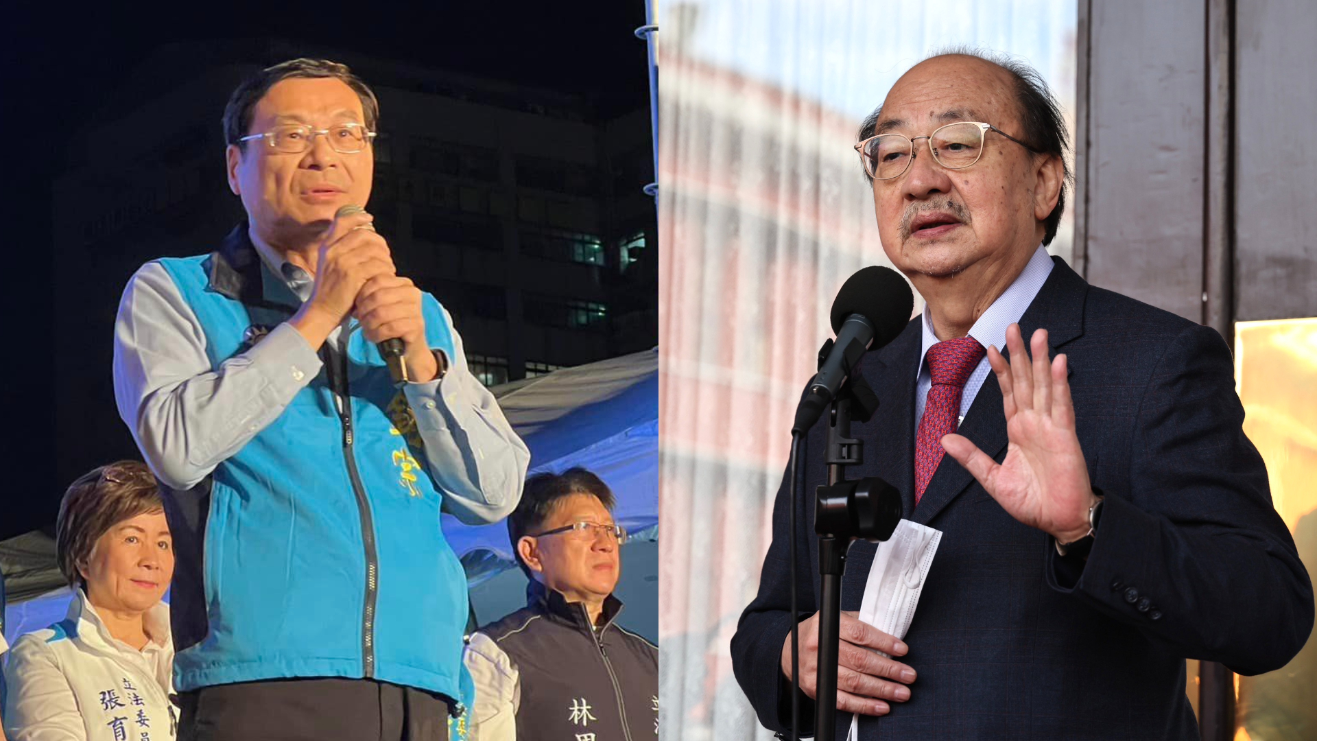 柯建銘(右)批藍加碼喊普發1萬元是「政策飆車」,曾銘宗(左)回嗆柯算計太多。,林啟弘攝、臉書資照