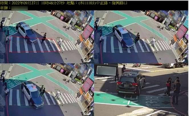 蘆竹分局在中正路與榮興路口首度實施科技執法。(記者包克明翻攝)