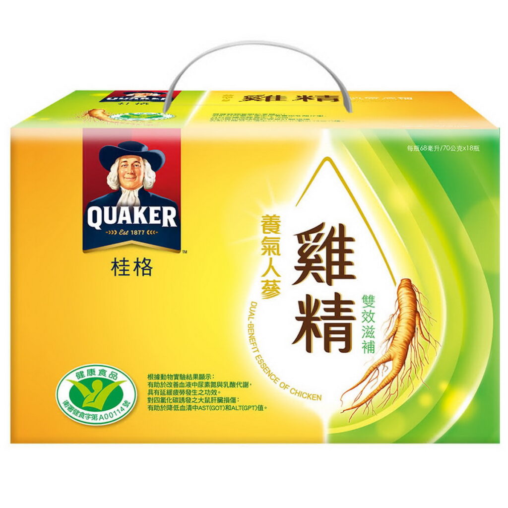 「桂格」養氣人蔘雞精禮盒,18瓶入/盒,優惠價720元。