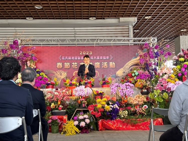 臺北市政府產業發展局陳俊安局長致詞。(圖/台北花市提供)