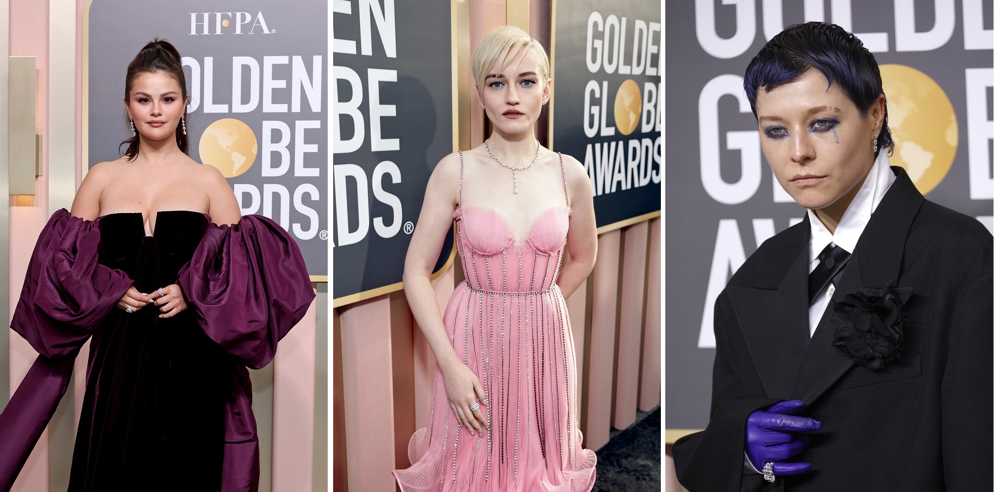 Julia Garner、Selena Gomez 及 Emma D’arcy 佩戴 De Beers Jewellers 鑽石珠寶 閃耀出席2023 金球獎頒獎典禮
