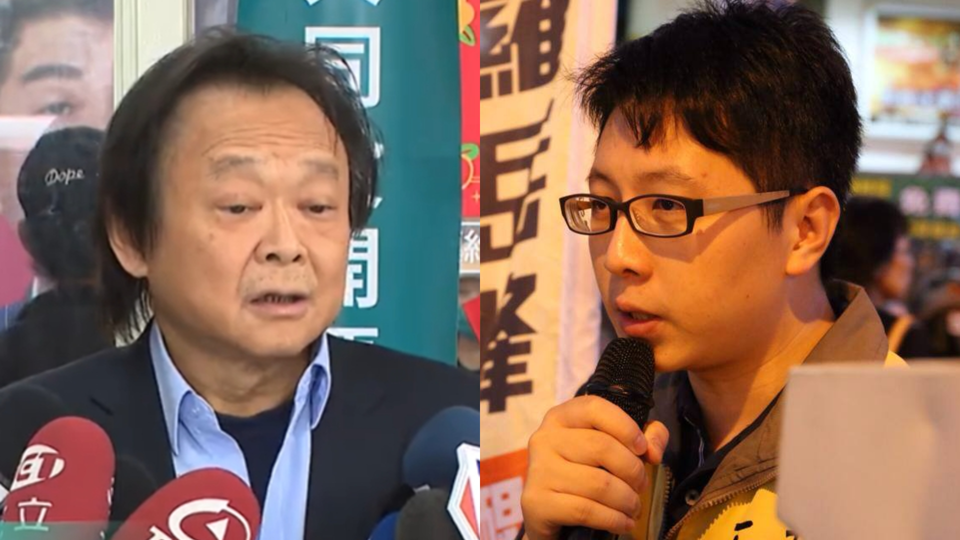 王浩宇(右)在臉書宣稱,王世堅(左)父親王明德曾出賣地下讀書會、害死同學。翻攝畫面、王浩宇臉書