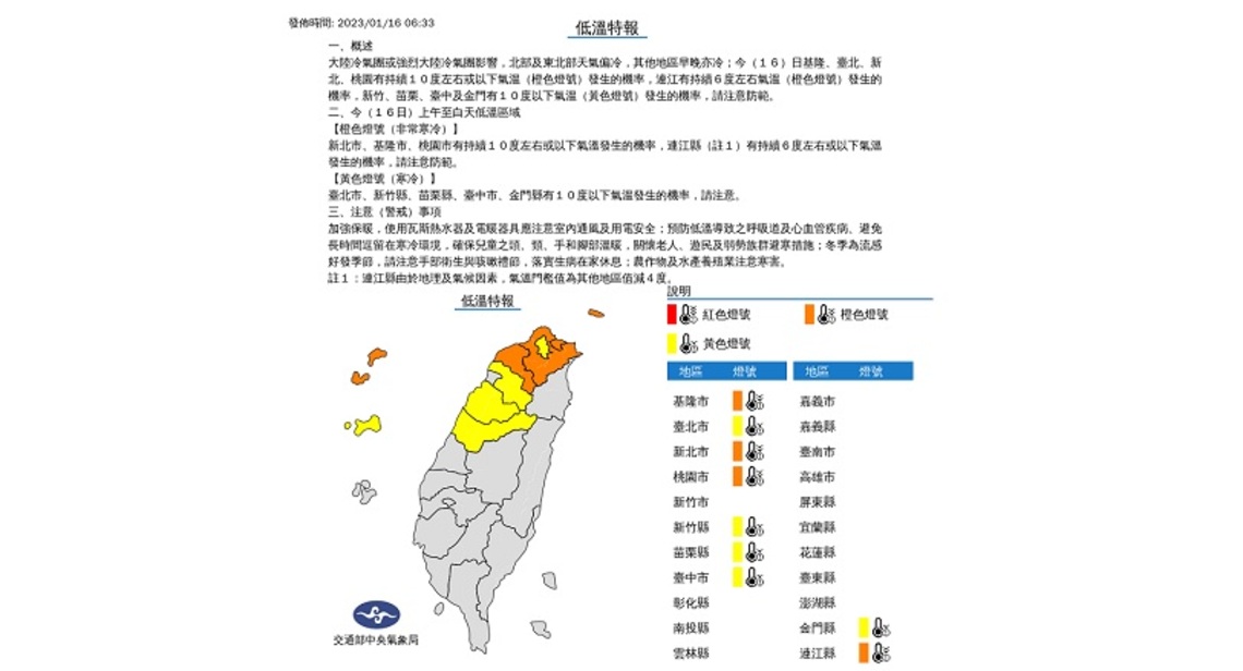 冷氣團影響 各地降溫注意保暖、沿海風力強
