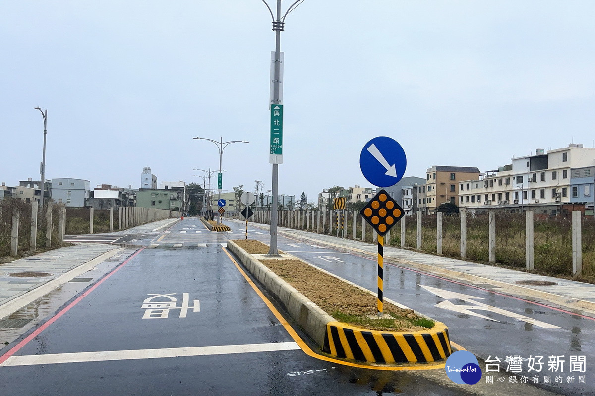 紓解春節期間車流,桃園市中壢區新道路「興北二路」提前通車。