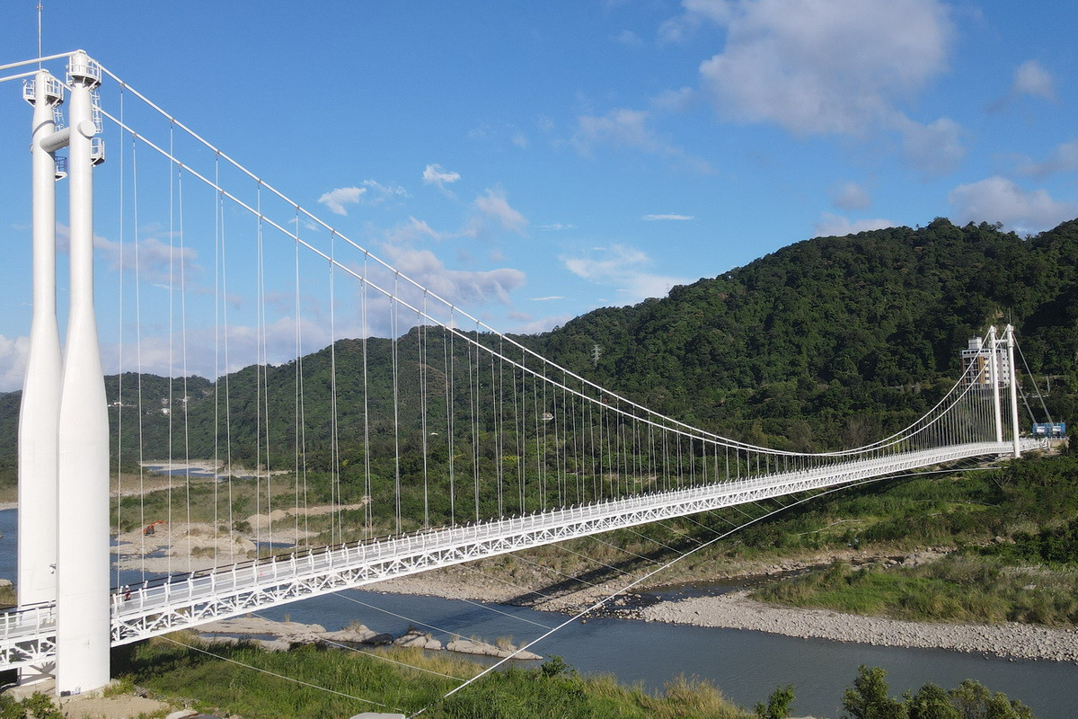 橫跨大漢溪兩岸的大溪中庄吊橋,將於1月20日正式啟用,成為大溪亮眼新地標。