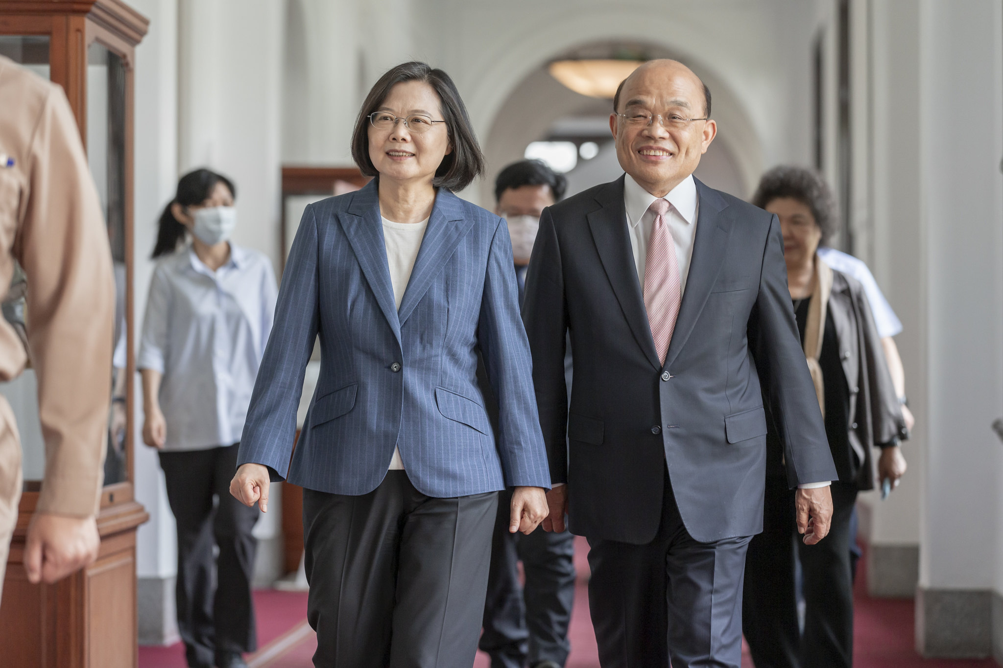 行政院長蘇貞昌請辭,總統蔡英文表示農曆年間啟動內閣調整作業。資料照片(總統府提供)