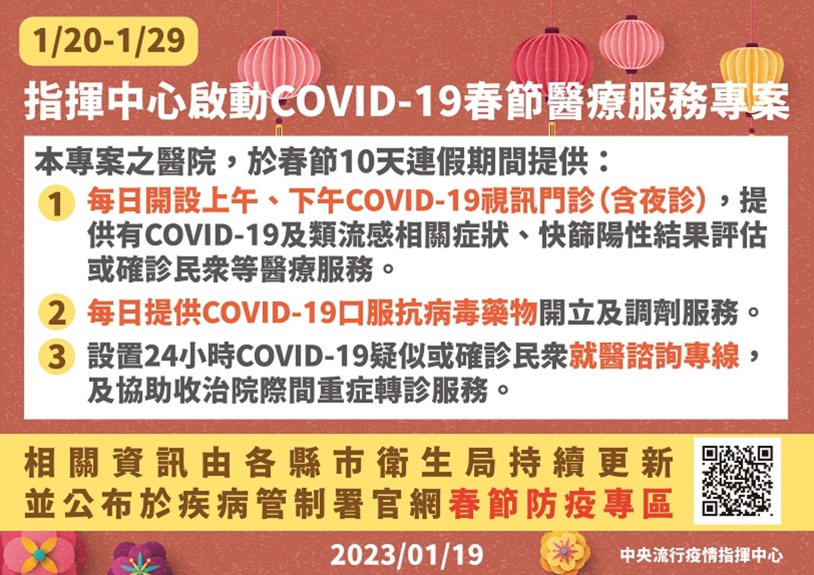 指揮中心啟動春節專案 確保春節期間COVID-19醫療防疫量能